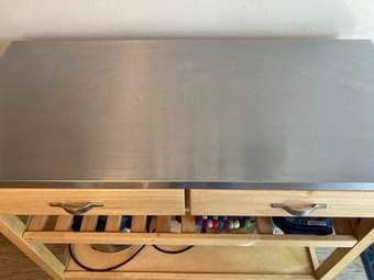 Utility Kitchen Cart / Island with Stainless Steel Top 3