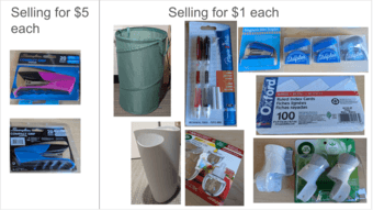 Selling several items (new and used) for $1-$5 1