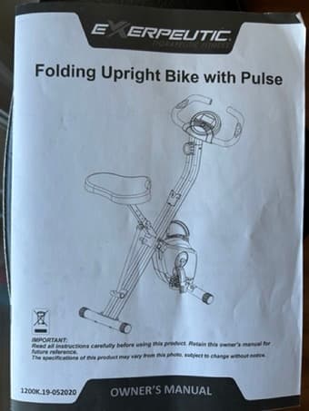 Exerpeutic Folding Stationary Exercise Bike 3