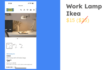 Ikea Work Lamp - white ,barely used 1
