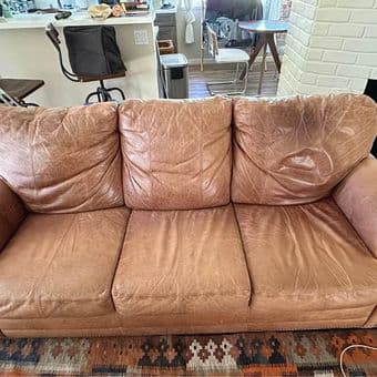 Free leather sofa -- pickup required 1