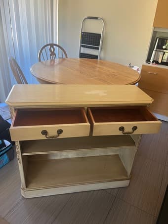 Mahogany 2-shelf bookcase with drawers 1