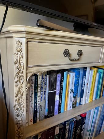 Mahogany 2-shelf bookcase with drawers 2