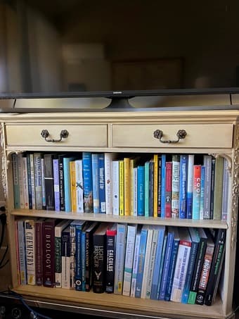 Mahogany 2-shelf bookcase with drawers 3