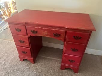 Vintage red desk 1