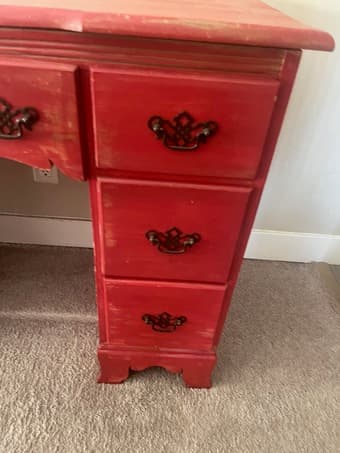 Vintage red desk 2