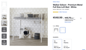 White metal FULL loft bed 4