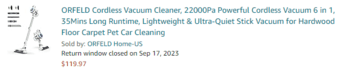 Vacuum Cleaner (Used for Less Than 1 Year) 1