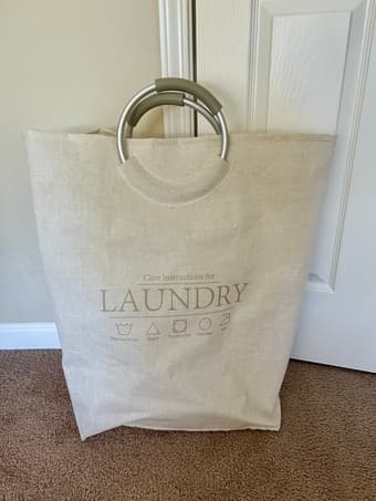 Collapsible laundry bag w/ handles & Structured laundry hamper 1