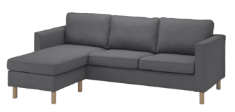 Ikea Sofa (Parup Frame, 3-seat sofa w chaise) + Cover 1