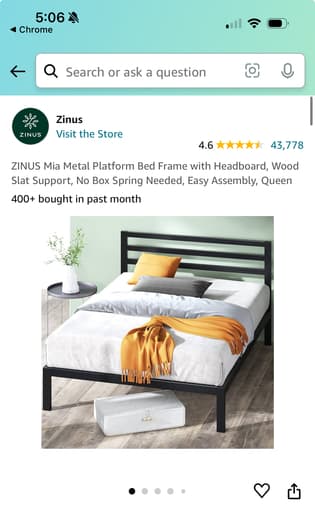 Queen Mattress and Queen bed frame - Zinus 4