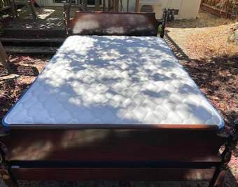 Hardwood Full Bedframe, Box, Mattress 1