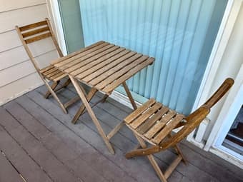 IKEA Patio Table & 2 Chairs (all folding) 1