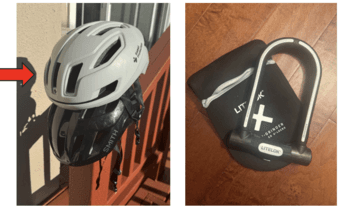 Helmet, U-lock (Sweetprotection Falconer, Litelok X1) 1