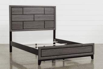 Finley Grey Queen Wood Panel Bed + Mattress (or buy individual) 3
