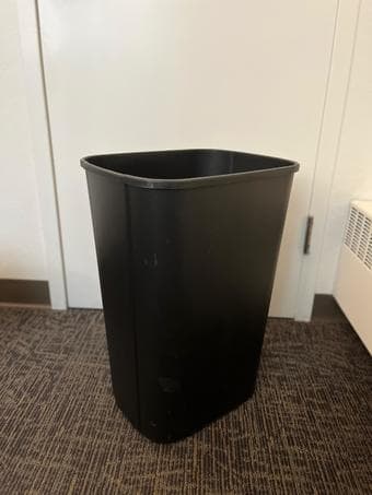 Trash Can, Black Plastic 1