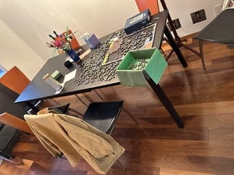 Extendable Ikea Dark brow Dining Room Table + Optional Set of 6 Chairs 1