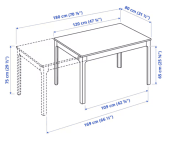 Extendable Ikea Dark brow Dining Room Table + Optional Set of 6 Chairs 2