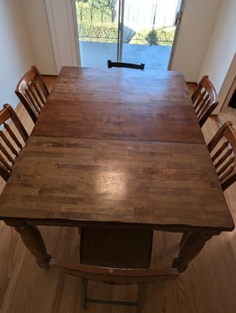 Wooden Dining Table and 5 Chairs 1