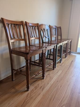 Wooden Dining Table and 5 Chairs 2