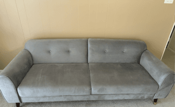 Velvet sofa, Dining table with 2 chairs 2