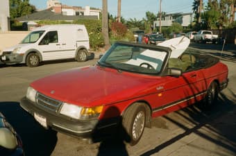 1990 Red Saab 900 Turbo Convertible 1