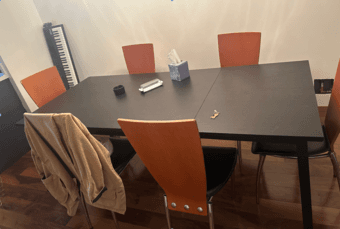 Extendable Ikea Dark Brown Dining Room Table + Optional 6 Chairs 2