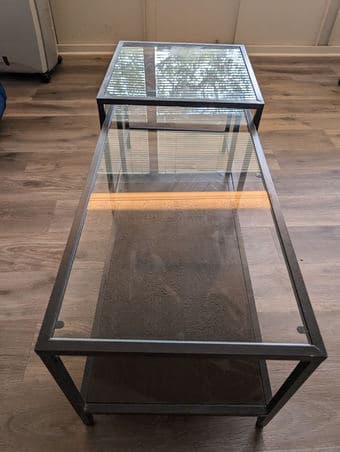 Nesting glass coffee tables (VITTSJÖ from IKEA) 1