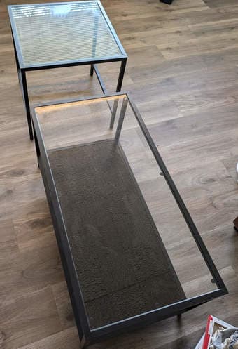 Nesting glass coffee tables (VITTSJÖ from IKEA) 2