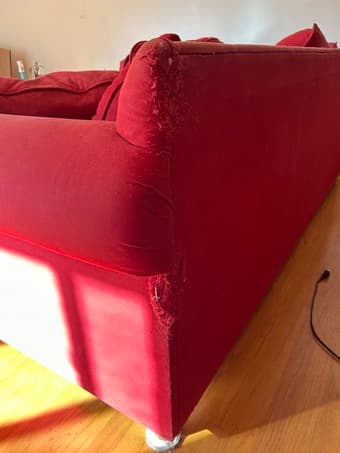 Red Couch and red Ottoman 3
