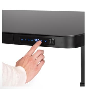 Electronic Airlift Black Tempered Glass Top Standing desk AS NEW 3