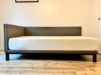 Gray upholstered daybed (twin) w/ optional mattress - $250 (palo alto) 2