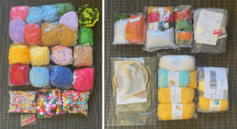 Yarn, Crochet, embroidery + paper quilling kits! As low as $1! 1