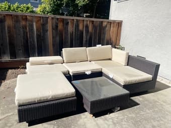 Stylish Outdoor Rattan Wicker Patio Couch Set 1