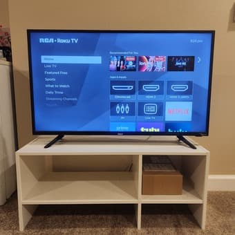 Smart TV with TV stander and Freezer 2
