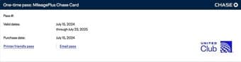 United Club One-time Passes (exp July 2025) 1
