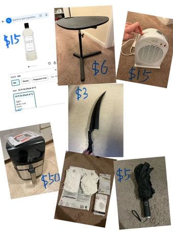 bicycle mudguard, adjustable table, air fryer, small heater, umbrella 1