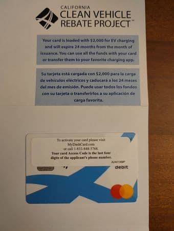 Electric vehicle charging card 20% off 1