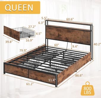 NEW, UNOPENED Lifezone Queen Bed Frame 2