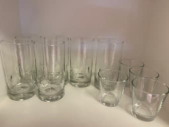 Wine Glasses + Regular Glasses 2