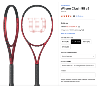 Selling Wilson Clash 98 v2 (Tennis racket) 1