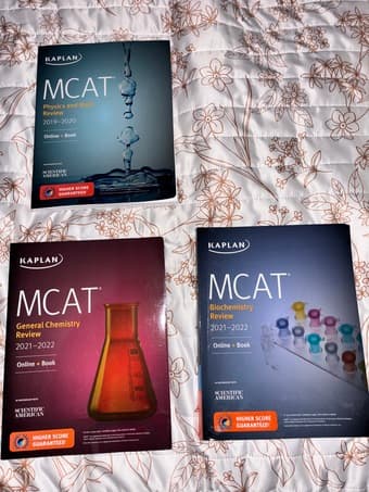 MCAT Kaplan Books Biochemistry/ General Chemistry/ Physics & Math 1