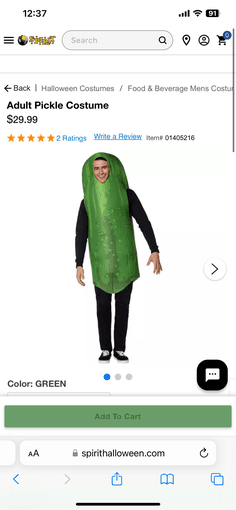 Halloween Pickle costume! 2