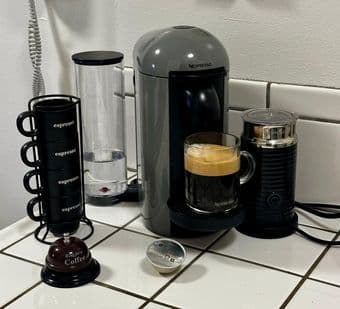 Nespresso Vertuo Machine + Milk Frother + Pods 1