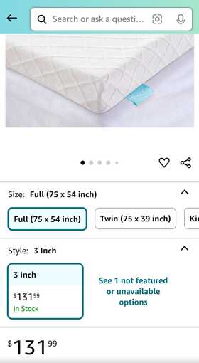 3 Inch Full Size Mattress Topper 1