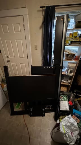 Free twin sized bed frame and mattress with mattress pad. 1