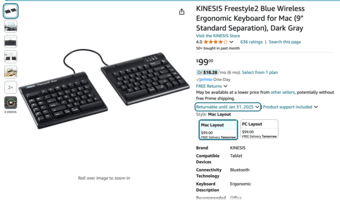 Selling: Wireless Ergonomic Keyboard for Mac (Split Design) 1