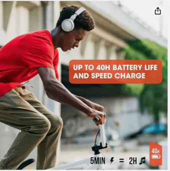 JBL T510BT Wireless Over-Ear Headphones - Black 4