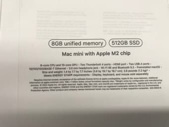 Brand new Mac mini M2 (2023) 8GB Memory 512GB SSD 1