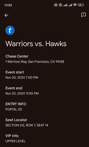 Golden State warrior 20th November (DISCOUNTED) 1